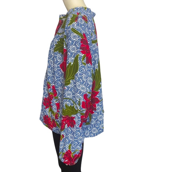 DG2 x DIANE GILMAN Blue Rose Floral Lightweight Zipper Jacket 3X - Picture 6 of 11